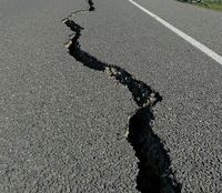 Earthquake Splits Road